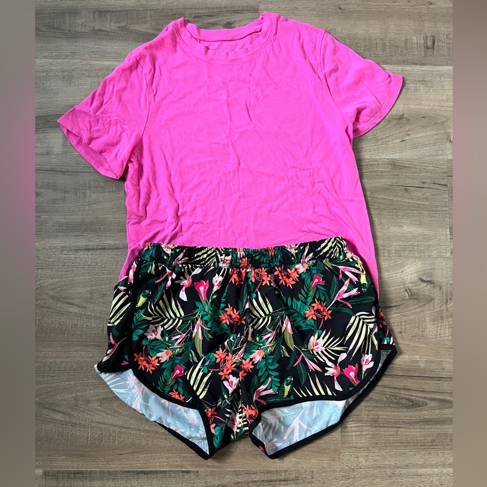 Old Navy Active Black and Floral Shorts